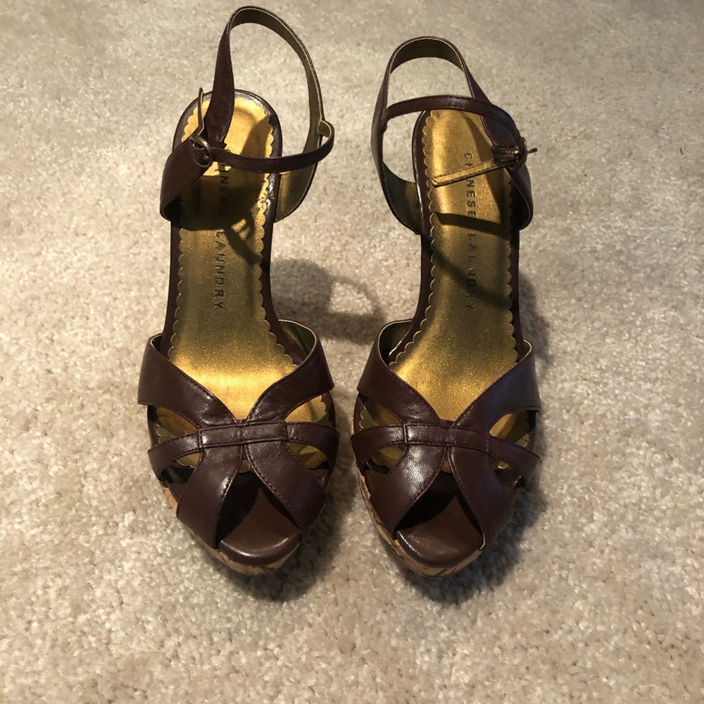 Chinese Laundry Brown wedge Heel Sandals